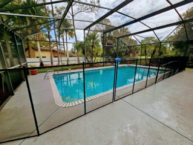 a pool with a fence around it