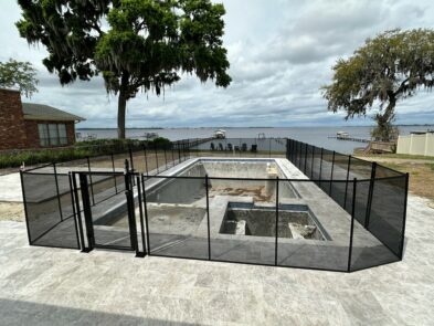 a pool with a fence around it