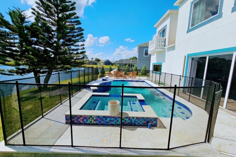pool with fence to prevent unintentional drowning
