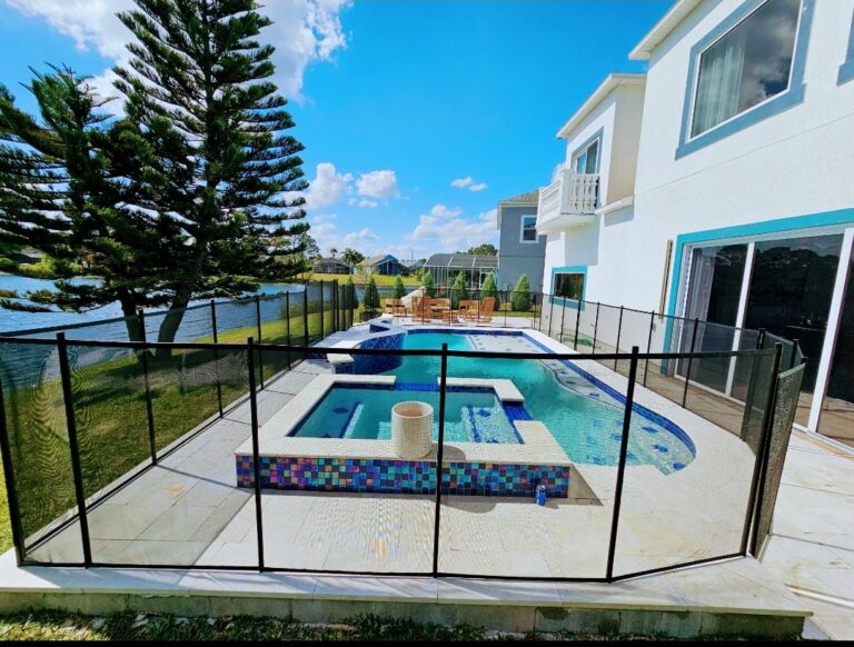 pool with fence to prevent unintentional drowning
