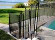 swimming pool fence removable fence with self-closing gate