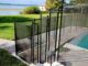 swimming pool fence removable fence with self-closing gate